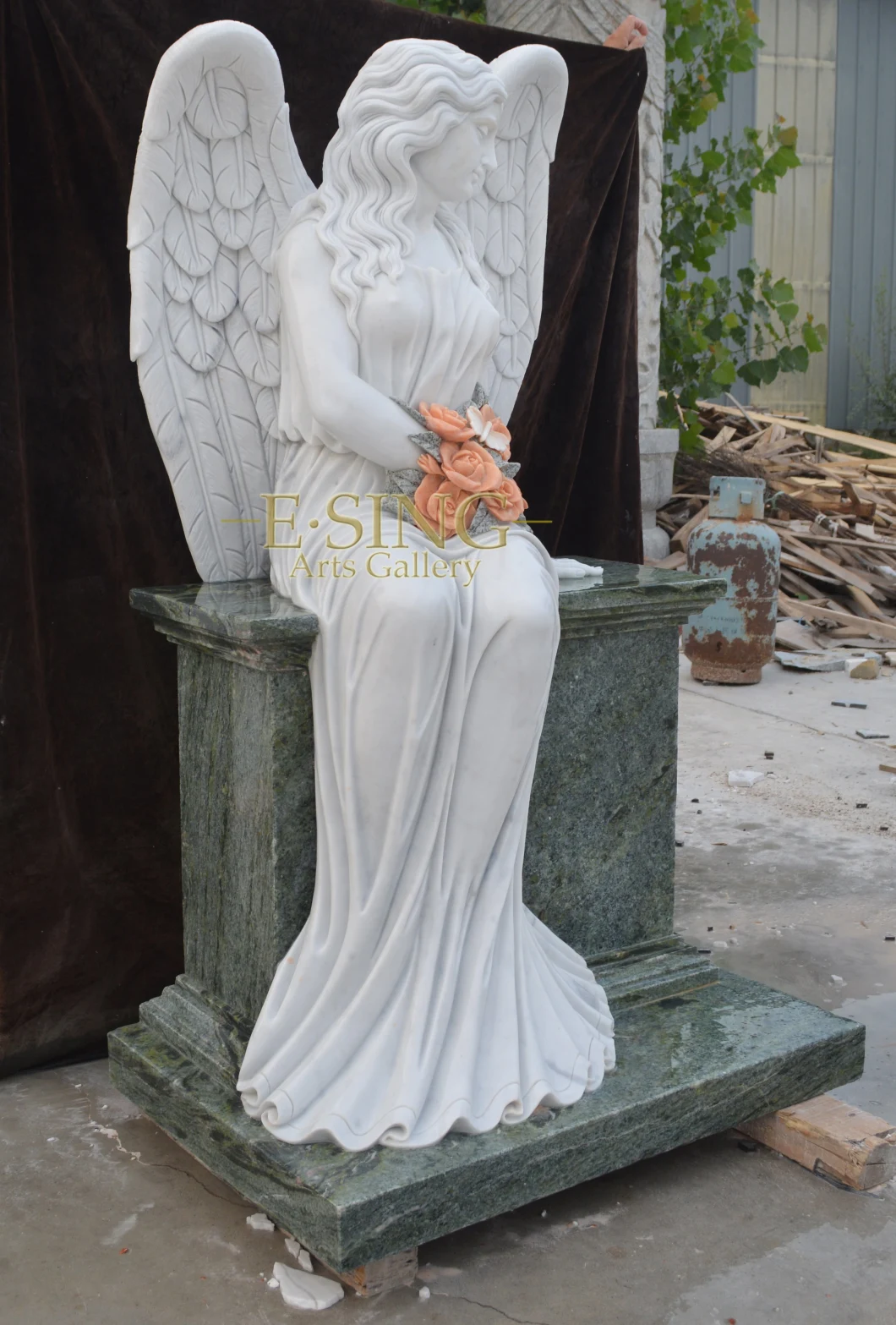 Lady Angel Marble Headstone Cemetery Graveyard Monuments Marble Tombstone Stone Gravestone for Sales