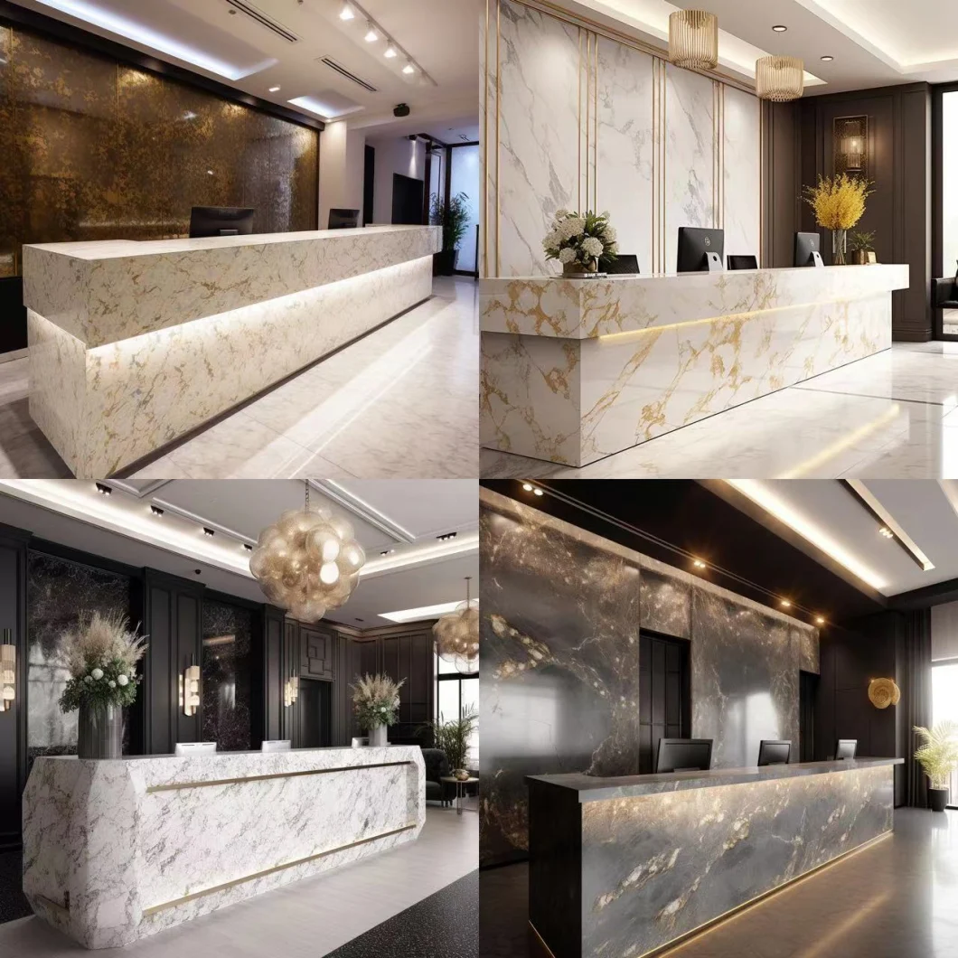 China 3200*1600mm Calacatta Stone Slabs White/Black/Grey Artificial/Engineered Quartz Price/Factory/Manufacturer