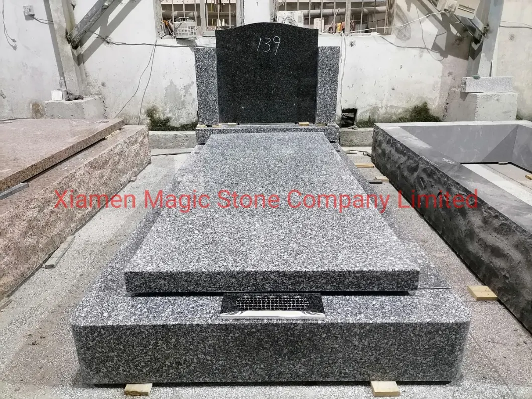 Factory Price Headstone Grey Granite Cemetery Tombstones and Monuments Gravestone