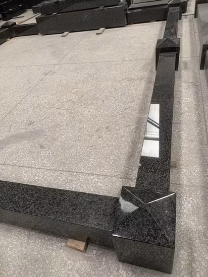 Piedra sepulcral de granito negro natural de estilo europeo personalizado de alta calidad con lápida mortuoria